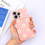 Charming Silicone Soft Anti-Scratch Cases For iPhone 13 Pro Max Case Silicone Wallet Card Holder Cover For iPhone 13 Mini 13ProMax 13Pro Flower Butterfly Beautiful Design Card Holder iPhone Case Stevvex