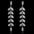 TREAZY Fashion Crystal Wedding Drop Earrings for Women Silver Color Bridal Dangle Earrings Brides Gifts Birthday Party Jewelry
