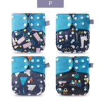 Modern Eco-friendly Diaper New 4pcs/set Washable Coffee Mesh Cloth Diaper Cover Adjustable Nappyies For Kids