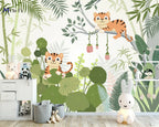 Milofi custom watercolor jungle nursery 3d wallpaper wall mural for kids nursery room 3d animal wallpaper sticker art deco