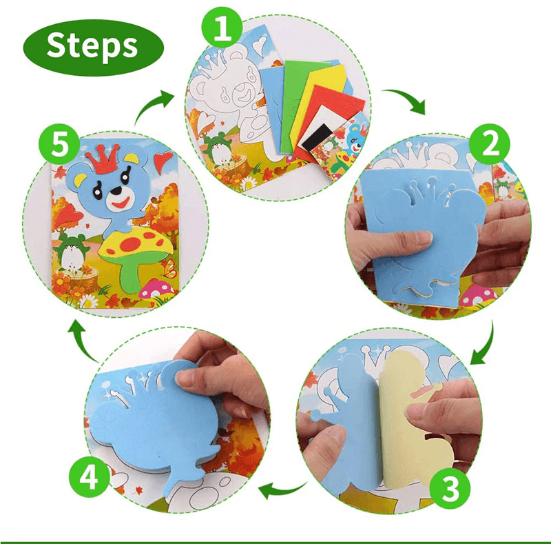 10 designs/lot  Cartoon 3D EVA Foam Sticker Puzzle Series Kids Multi-patterns Styles Toys for Children Birthday Gift - SJB-DIAMOND ELITES