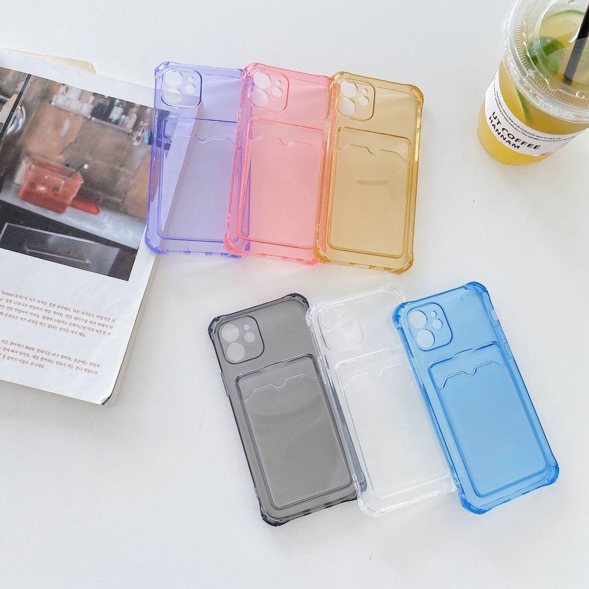 Transparent Wallet Case For iPhone 14 13 12 Pro Max Mini  Shockproof Cover with Card Slots Pockets Slim Fit Thin Protective Soft Shock-Absorbing Lightweight Wallet Case Stevvex