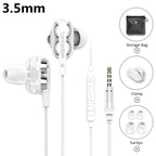 STEVVEX Wired Earphone Headphones with Microphone Dual Driver Phone Earphones Type C Ear phones - SJB-DIAMOND ELITES