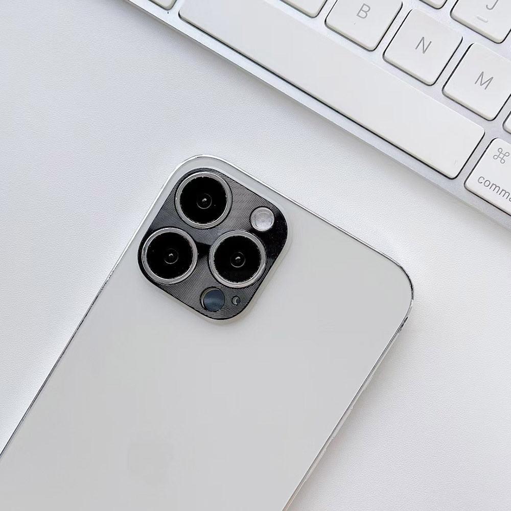 CD Texture Metal Camera Lens Frame For Iphone 14 Plus 13 Pro Max 12 Pro Max 11 Pro Max 12 Pro Camera Lens Screen Protector Camera Lens Protector Ring Cover Anti-Fall Not easy to fall 360 Degree Protection Stevvex