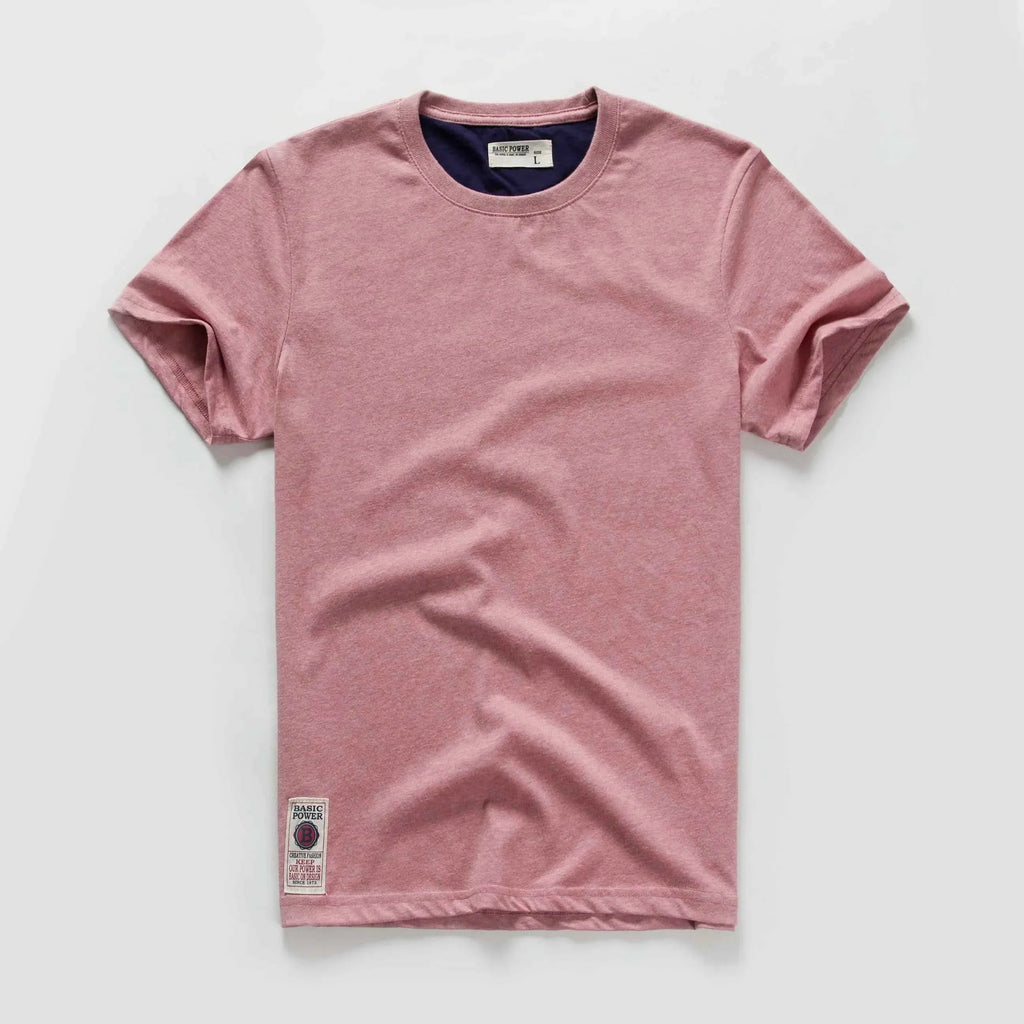 Classic Cotton Men's Solid O-Neck Tee THRIXINE