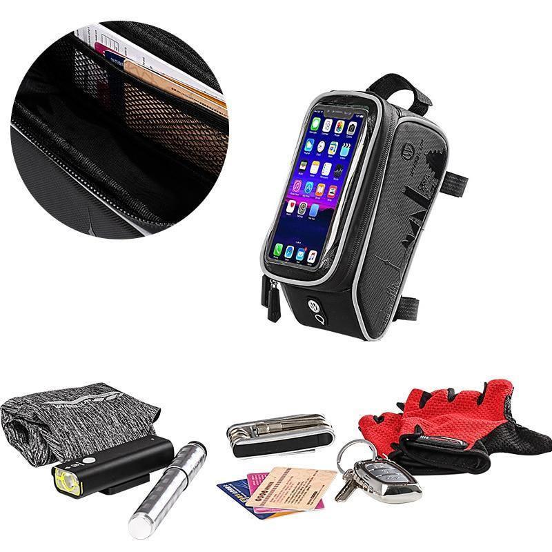 Black Waterproof Bicycle Phone Holder Bag Accessories Mobile Phone Stand Case For Bike