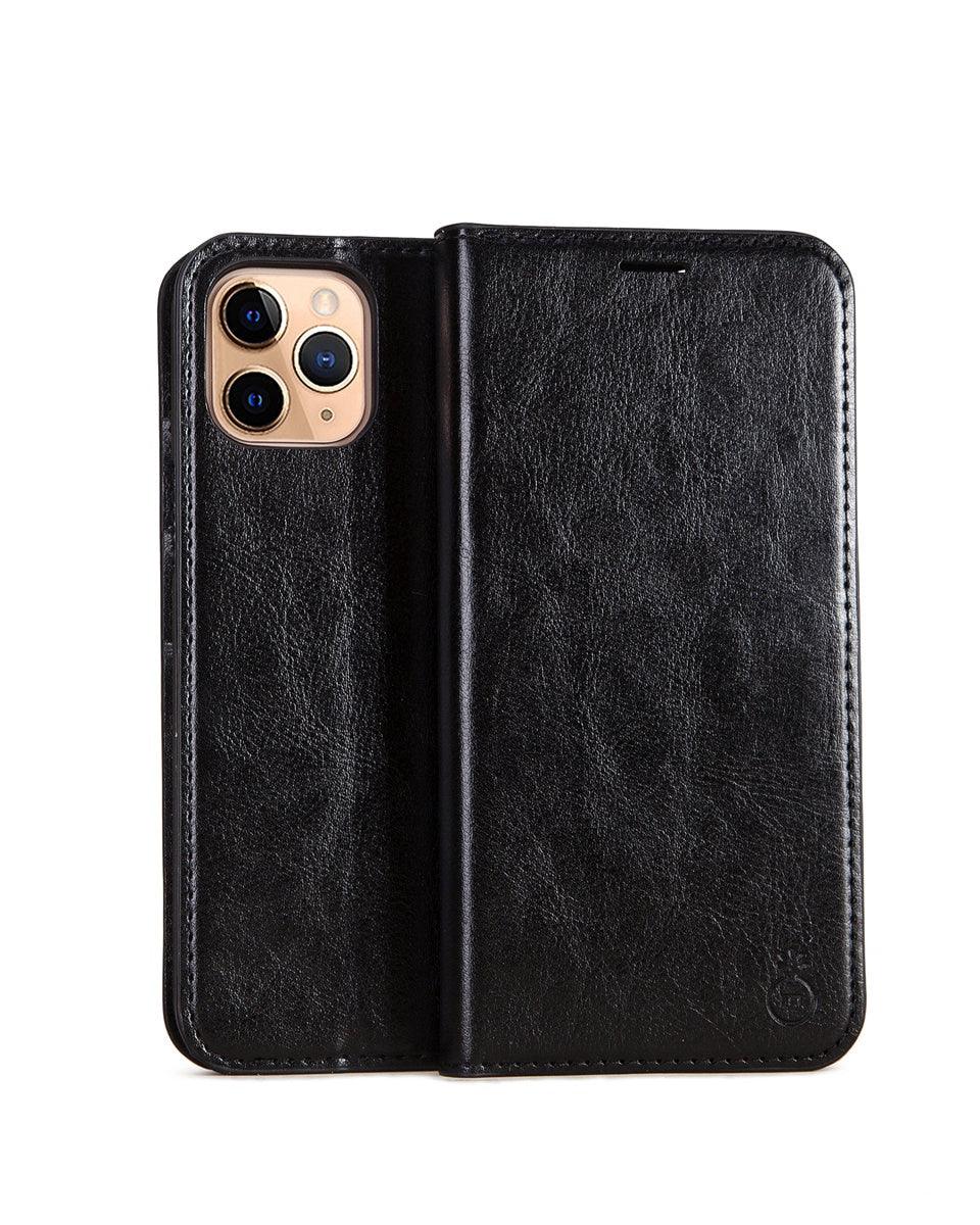 Brown Genuine Leather Flip Case For iPhone Luxury Wallet Card Cover For iPhone 14 13 Leather iPhone Case Kickstand Card Holder Flip Leather Wallet Phone Case Stevvex
