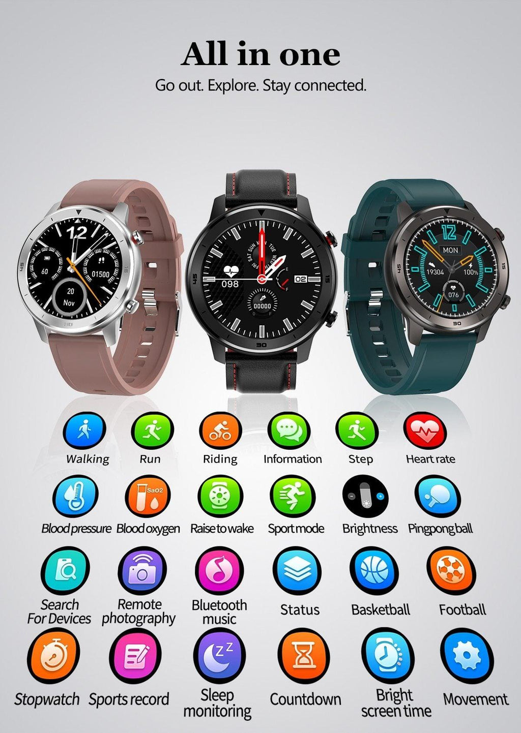 Modern Full Round Touch Display Smart Watch for Men In Business Luxury Style With IP68 Waterproof Protection and Heart Rate Blood Pressure Monitor 5 Days Standby Smartwatch - SJB-DIAMOND ELITES