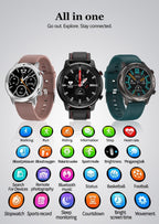 Modern Full Round Touch Display Smart Watch for Men In Business Luxury Style With IP68 Waterproof Protection and Heart Rate Blood Pressure Monitor 5 Days Standby Smartwatch - SJB-DIAMOND ELITES