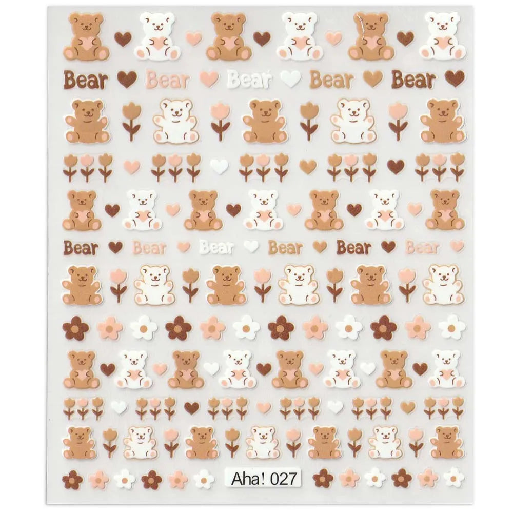 42Model Sticker Nail Decal 3D Adhesive Patch,Smile/Animal/Flower Nail Art Decorations Manicure Sticker Easter Day Design Decal- Lootquake LLC