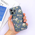 Charming Silicone Soft Anti-Scratch Cases For iPhone 13 Pro Max Case Silicone Wallet Card Holder Cover For iPhone 13 Mini 13ProMax 13Pro Flower Butterfly Beautiful Design Card Holder iPhone Case Stevvex
