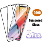 3PCS Full Cover Tempered Glass for iPhone 7 8 6 6S Plus SE 2020 Screen Protector for iPhone 13 12 11 XR X XS Max Pro Mini Glass Tempered Glass Screen Protector 5D Upgraded Full Cover Edge-to-Edge for iPhone