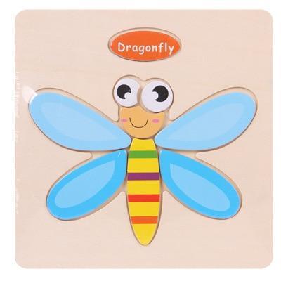 Baby Toys Wooden 3D Puzzle Cartoon Animal Intelligence Kids Educational Brain Teaser Children Tangram Shapes Learning - SJB-DIAMOND ELITES