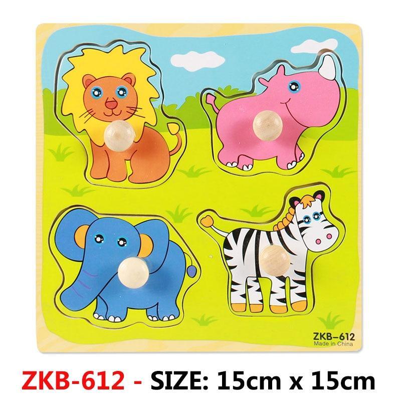 New Hand Grab Board Wooden Puzzle Toys for Children Cartoon Animal Fruit  Kids Baby Early Educational Learning Toy - SJB-DIAMOND ELITES
