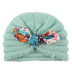 New  Handmade Cotton Girl Hat Autumn Winter Baby Boy Girl Hat Colorful Bow Elastic Cute Baby Turban In Elegant Design