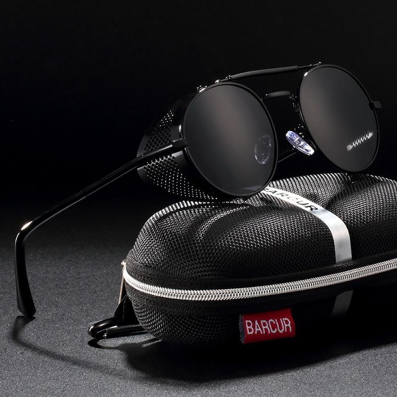 Luxury Round Metal Polarized Steampunk Round Sunglasses Retro sun glasses Glasses Vintage Style For Men and Women With UV400 Protection - SJB-DIAMOND ELITES