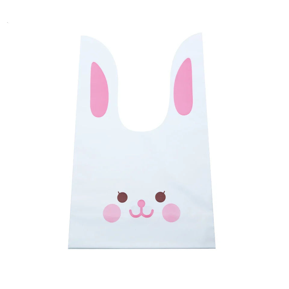 Hot Sale 20 / Batch Cute Rabbit Carrot Ear Biscuit Bag Candy Biscuit Gift Bag Snack Baking Packaging Supplies Easter Decoration Lootquake LLC
