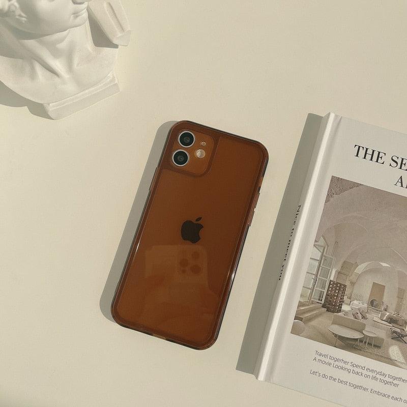 Transparent Soft Silicone Bumper Protection Retro Color Transparent Shockproof Phone Case New Silicone Phone Case Cover For Iphone 7 8 Plus 11 12 Mini 13 Pro Max X Xr Xs Max Shockproof Stevvex
