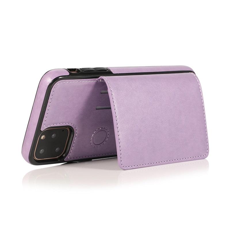 Leather Wallet Case For iPhone 11 Pro Max XS Max XR X 8 7 6S 6Plus 5 5S With Stand Card Pocket Case Cover Shockproof Texture PU Leather  Wallet Cover Stevvex