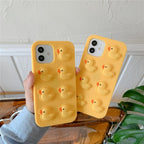 Cute Duck Pop Bubble Fidget Toys Soft Phone Case For Iphone 12 11 Pro Max 6 7 8 Plus Xr X Xs Max Se 2020 Relieve Stress Cover Stylish Unique Design Silicone Cover For Little Girls Boys Stevvex