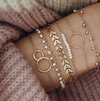 Bohemian Gold Tassel Bracelets For Women Summer Shell Clear Crystal Stone Luxury Jewelry - SJB-DIAMOND ELITES