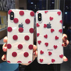 Transparent  Phone Case For iPhone 13 12 11 14 Pro Little Dots Love Heart Clear Back Cover Vintage Women Girls Soft Anti-Scratch Protective Cases for iPhone