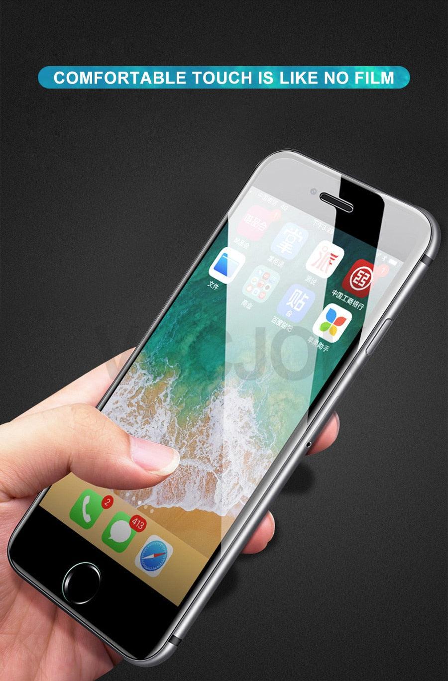 100D Curved Edge Full Cover Tempered Glass On The For iPhone 7 8 Plus Screen Protective Glass For iPhone 7 8 6 6S Plus Film Shock Absorbent Heavy Duty Protective Screen Glass Stevvex