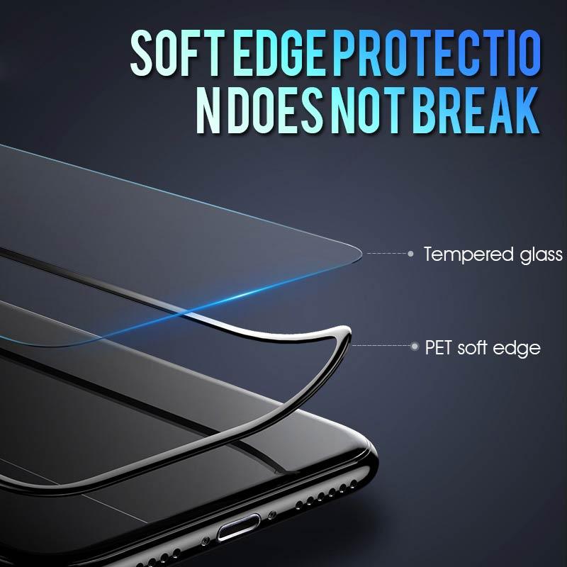 2000D Curved Edge Tempered Glass For iPhone SE 2020 6 6S 7 8 Plus Full Cover Glass on iPhone 11 Pro XS Max X XR Screen Protector Screen Protector No Side Bezel Easy Installation Frame 3X Stronger Screen Protector Stevvex