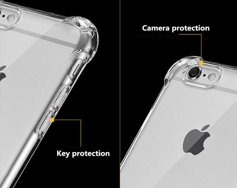 Classic Transparent Clear Soft Shockproof Phone Case Cover For iPhone Simple Phone Cases For iPhone XS 11 Pro MAX 6 6s 7 8 Plus Case Cover Silicone Case iPhone XR X 7 8 6 5 5S  5C Case For iphone Stevvex
