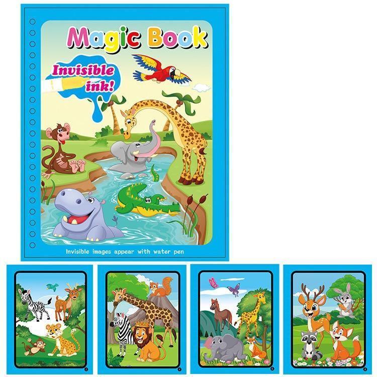 1pcs Magical Book Water Drawing Coloring Cartoons Books Doodle Pen Painting Drawing Board For Kids Toys Birthday Gift - SJB-DIAMOND ELITES