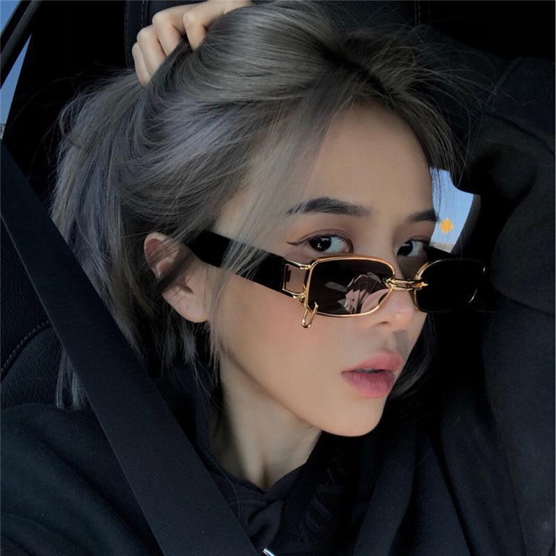Popular Fashion Small Rectangle Women Luxury Sunglasses Brand Designer Vintage Punk Men Sunglasses Style With Shades UV400 Protection Stevvex