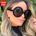 Luxury Round Oversized Big Frame Oval Vintage Elegant Woman Sunglasses  Oculos De Sol Gafas - SJB-DIAMOND ELITES