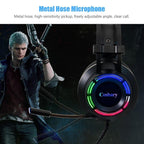 Gaming Headset Headphones with Microphone for PC Computer for Game One Professional Gamer Earphone Surround Sound RGB Light - SJB-DIAMOND ELITES