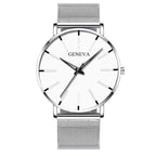 Minimalist Men's Fashion Ultra Thin Watch Simple Men Business Stainless Steel Mesh Belt Quartz Watch Relogio Masculino - SJB-DIAMOND ELITES