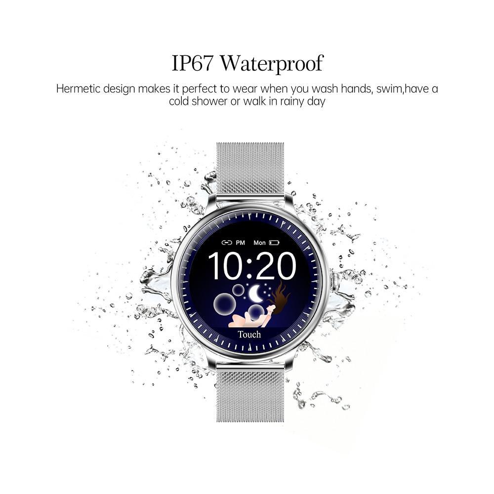 Luxury Modern Stylish Women Smart Watch With Round Screen Smartwatch For Girl Woman and Ladies With Heart Rate Monitor Compatible For Android and IOS Sistems - SJB-DIAMOND ELITES