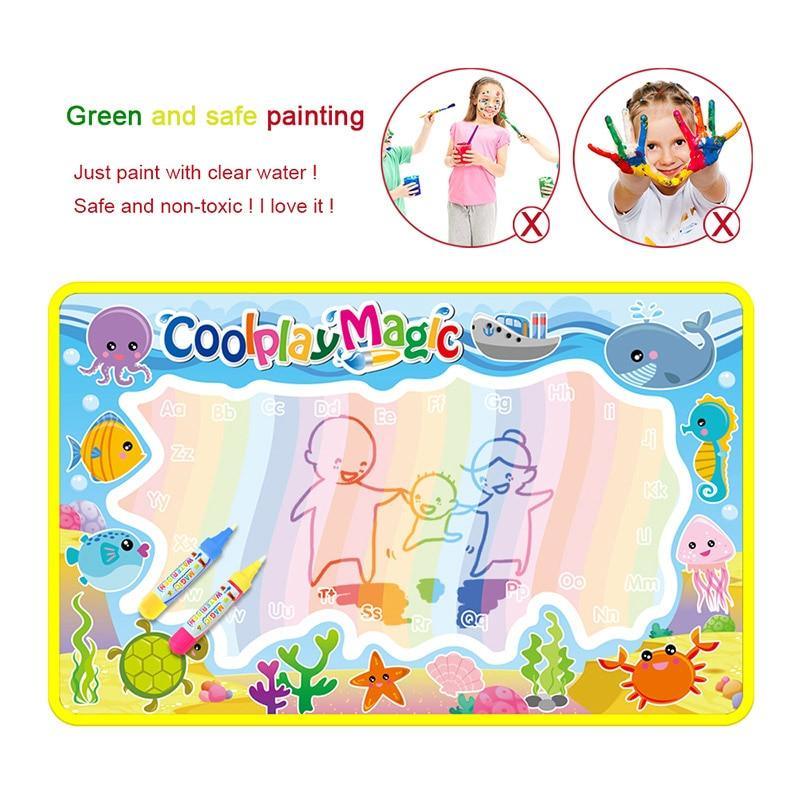 Magic Water Painting Drawing Mat & 2 Pens Doodle Board Coloring Books for Kids Children Educational Toys - SJB-DIAMOND ELITES