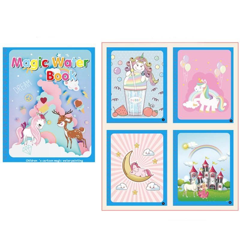 1pcs Magical Book Water Drawing Coloring Cartoons Books Doodle Pen Painting Drawing Board For Kids Toys Birthday Gift - SJB-DIAMOND ELITES