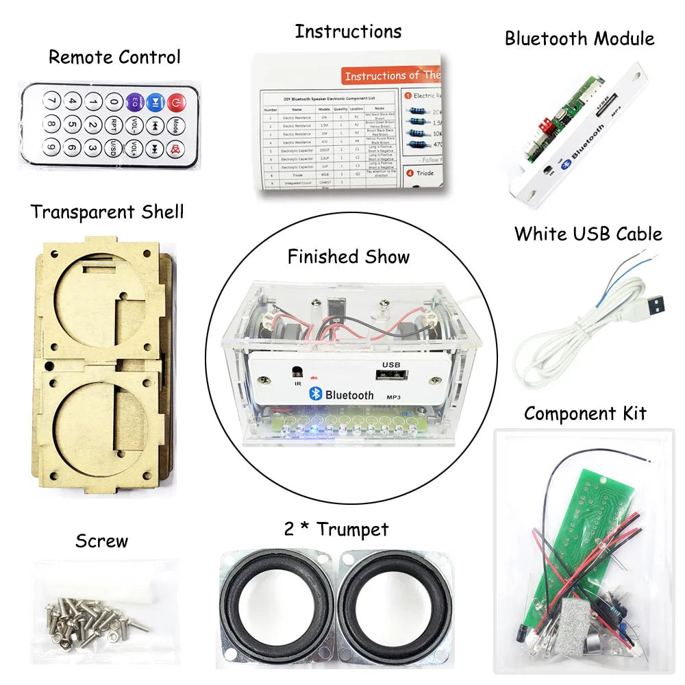 DIY Bluetooth Speaker Kit Electronics DIY Soldering Project Practice Solder Assembly DIY Electronic Kit Component 2*3W Speakers Lootquake LLC