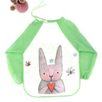 Cute Cartoon Print Baby Waterproof Long Sleeve Apron Children Feeding Smock Bib Baby Accessories