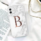 White A-Z Marble Texture Phone Cover For Iphone 12 Mini Soft Silicone Back Case Solid Name Phone Case Luxury Screen Camera Protection Shockproof Soft Cover Stevvex