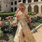 Summer Women Puff Sleeve Floral Printed Dress,Long Dresses,Woman Clothing,Dress Women,Women's Elegant Dresses,Sexy Costume Women