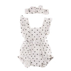 Newborn Baby Girls Ruffles Romper  Backless Flower Sun suit Jumpsuits With Headband In Luxury Floral Design