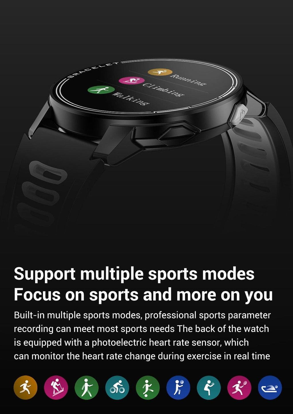 New Proffesional Smart Watch With IP68 Waterproof Protection  Sport Men Women Bluetooth Smartwatch Fitness Tracker Heart Rate Monitor For Android IOS - SJB-DIAMOND ELITES