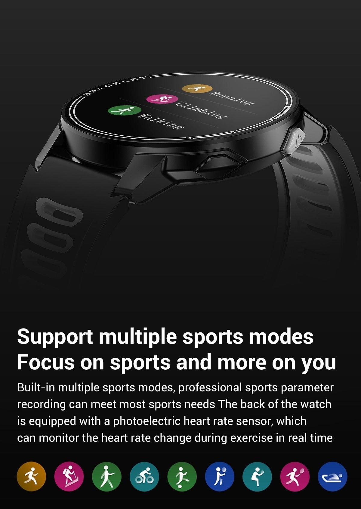 New Proffesional Smart Watch With IP68 Waterproof Protection  Sport Men Women Bluetooth Smartwatch Fitness Tracker Heart Rate Monitor For Android IOS - SJB-DIAMOND ELITES