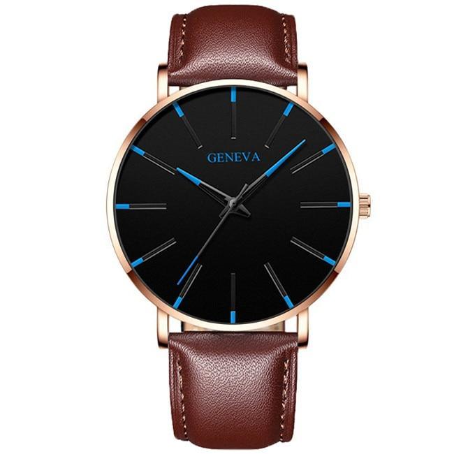Minimalist Men's Fashion Ultra Thin Watch Simple Men Business Stainless Steel Mesh Belt Quartz Watch Relogio Masculino - SJB-DIAMOND ELITES