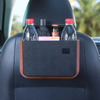 Car Trash Bin Beige Frame Auto Storage Organizer Bag Waste Bins Stowing Tidying Design Folding Garbage Bucket Ashtray Supplies