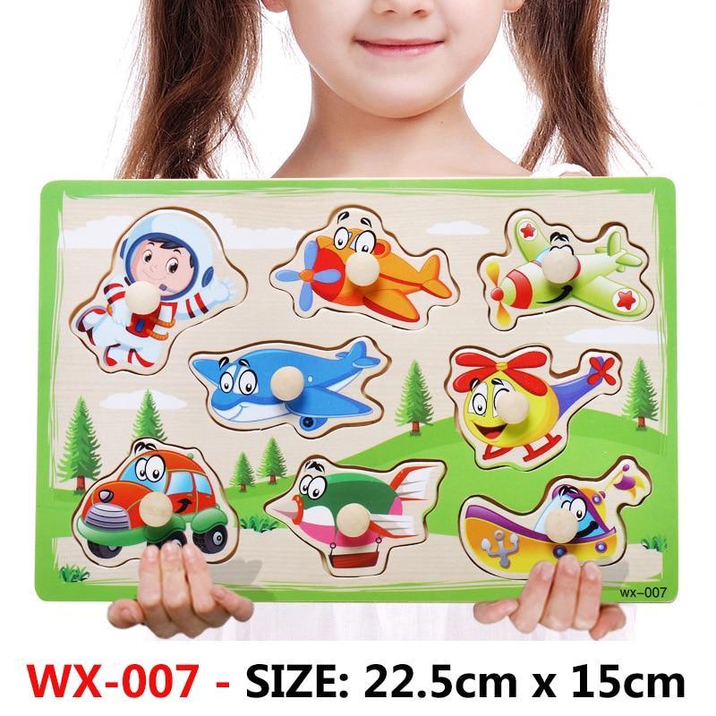 New Hand Grab Board Wooden Puzzle Toys for Children Cartoon Animal Fruit  Kids Baby Early Educational Learning Toy - SJB-DIAMOND ELITES