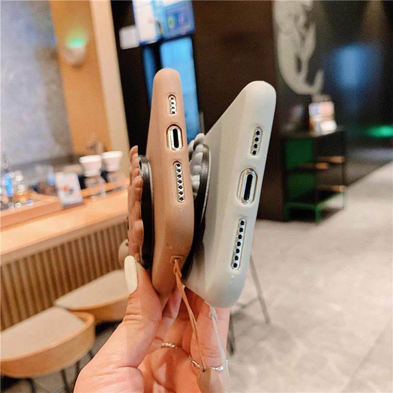 3D Cute Cartoon Dog Mirror Stand Phone Case For Iphone 13 Pro Max 12 11 Xr X Xs Max 5 6 7plus 8 Plus With Lanyard Cover Soft Durable Silicone Drop Protection Cover For Iphone Stevvex