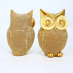 Modern Home Decor Sculpture Unique Sparkling Golden Owl Figurine Resin Statue for Office Living Room Desktop Ornaments Lootquake LLC