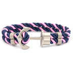 Luxury Modern Handmade Stainless Stell Men Anchor Bracelet made of Nylon in Navy Blue Color For Man - SJB-DIAMOND ELITES